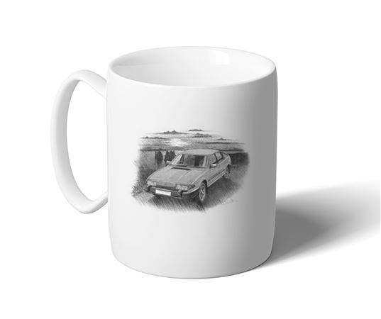 Rover SD1 Mk 2 (light shading) Mug - Black & White with Reg - RO2003BWMUG